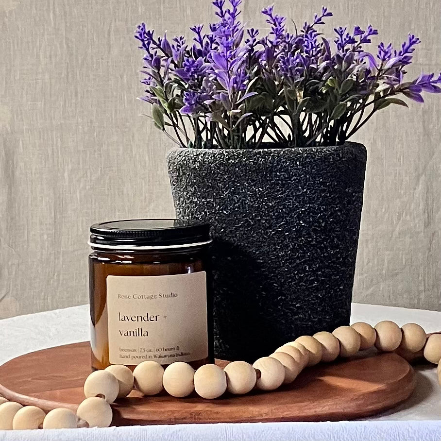Lavender + Vanilla Beeswax Candle