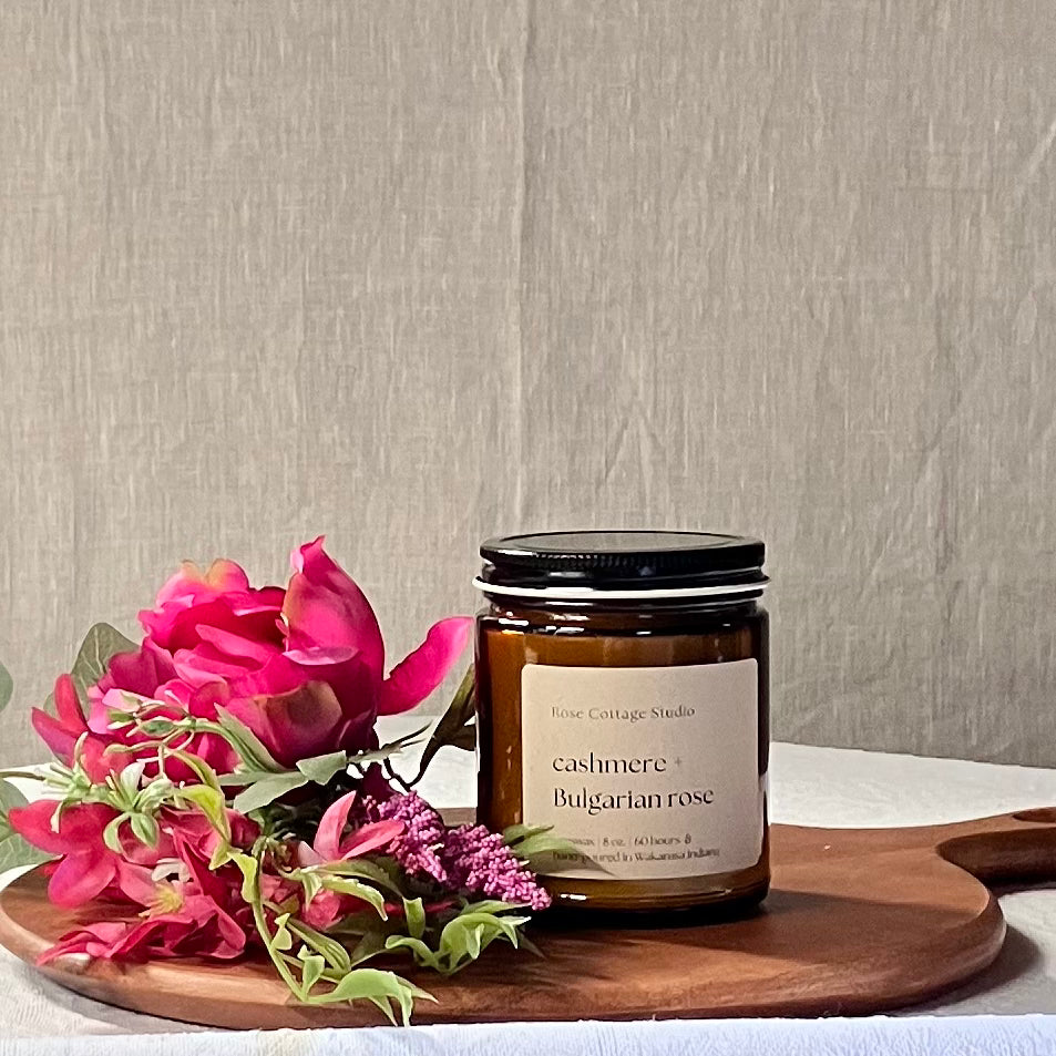 Cashmere + Bulgarian Rose Beeswax Candle