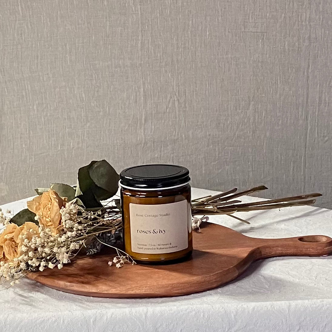 Roses & Ivy Beeswax Candles