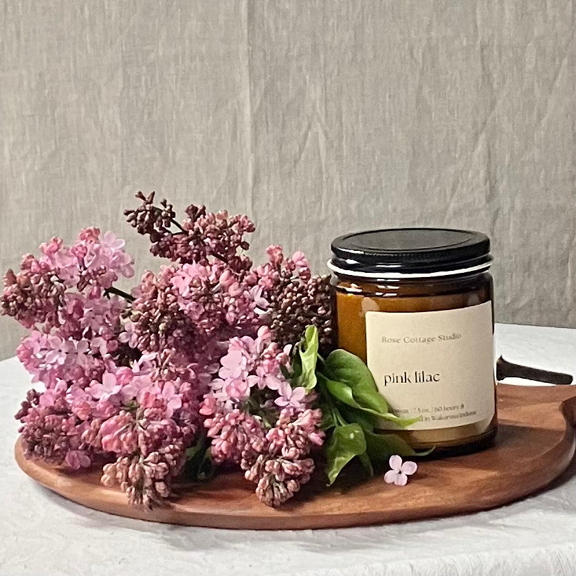 Pink Lilac Beeswax Candle