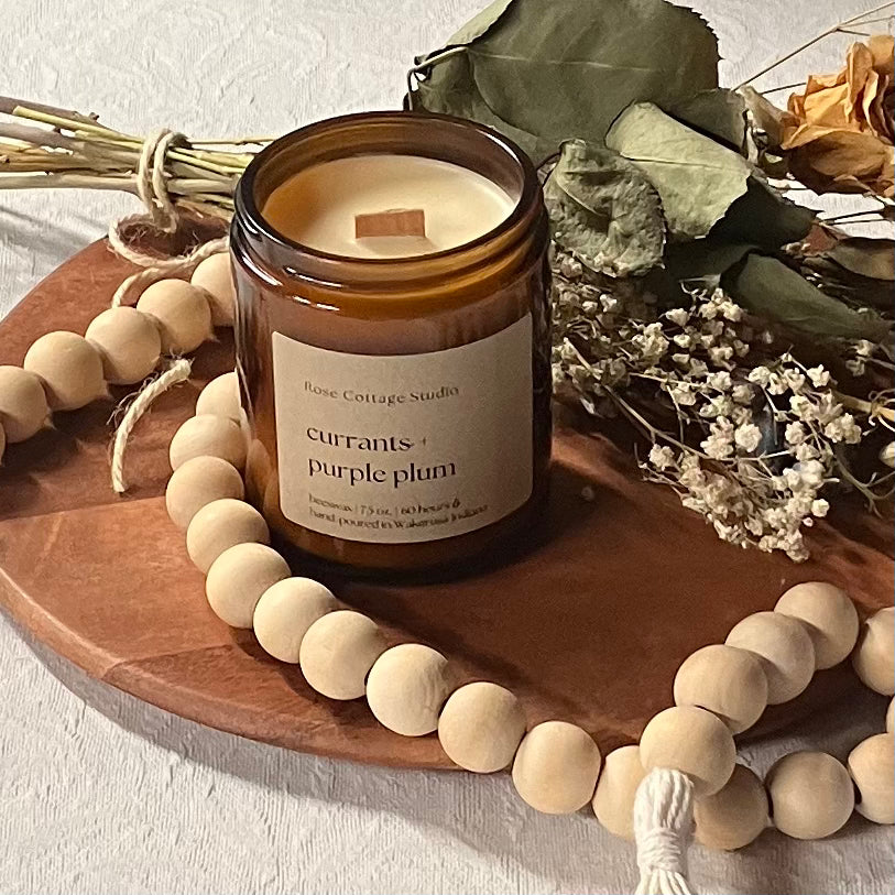 Currants + Purple Plum Beeswax Candle