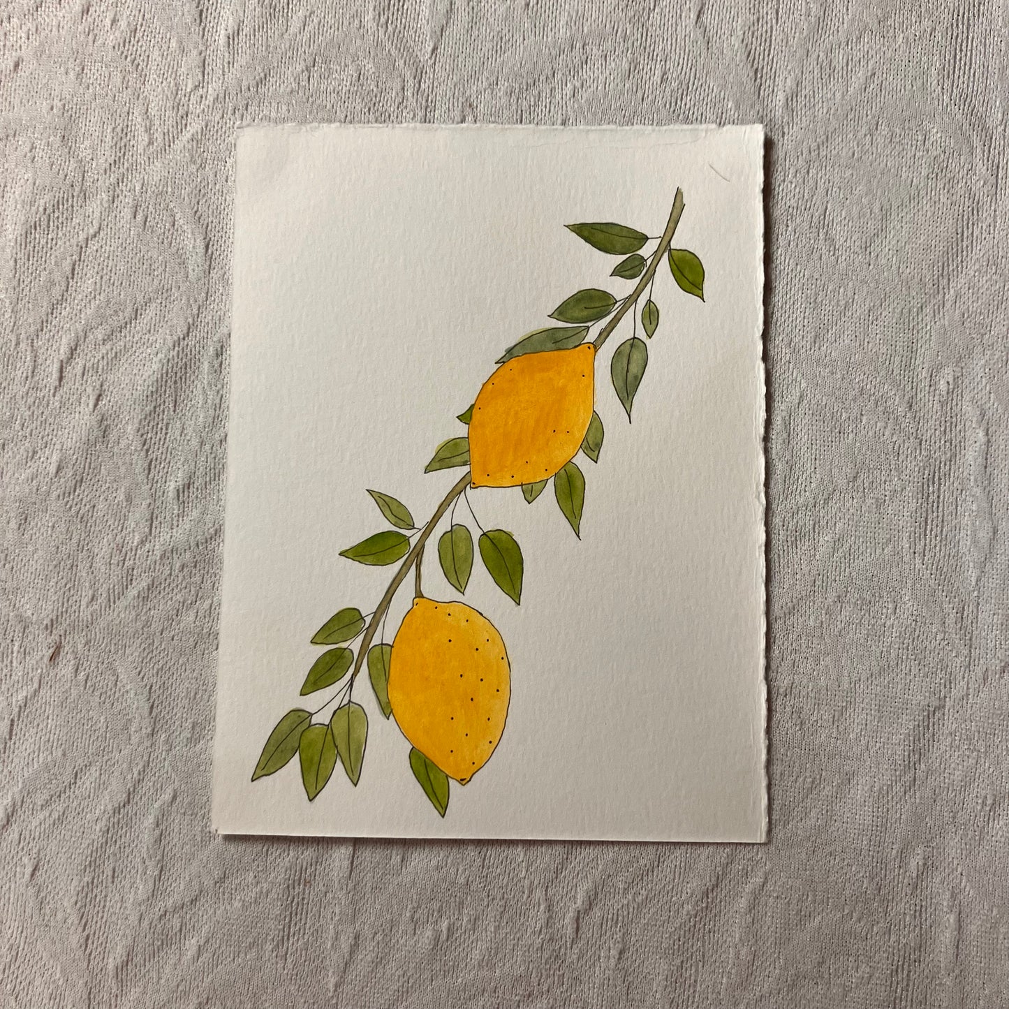 Lemon Branch Watercolor Postcard