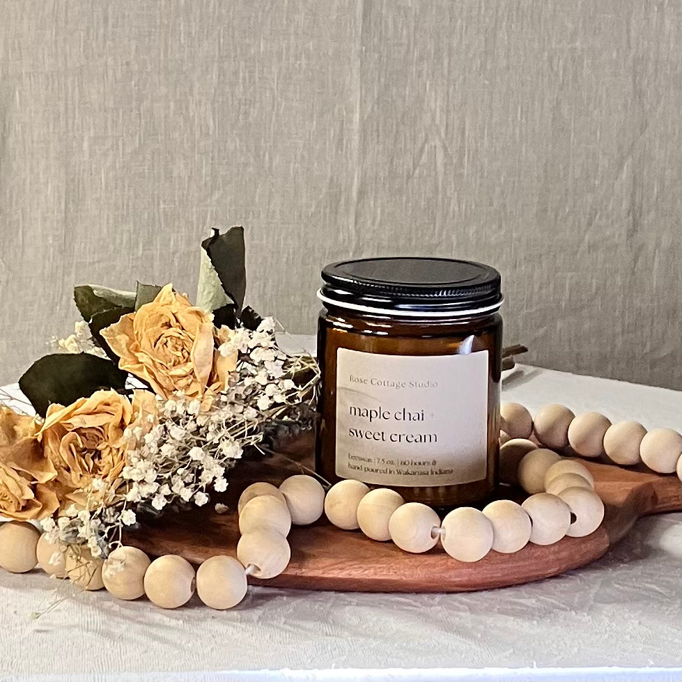 Maple Chai + Sweet Cream Beeswax Candle