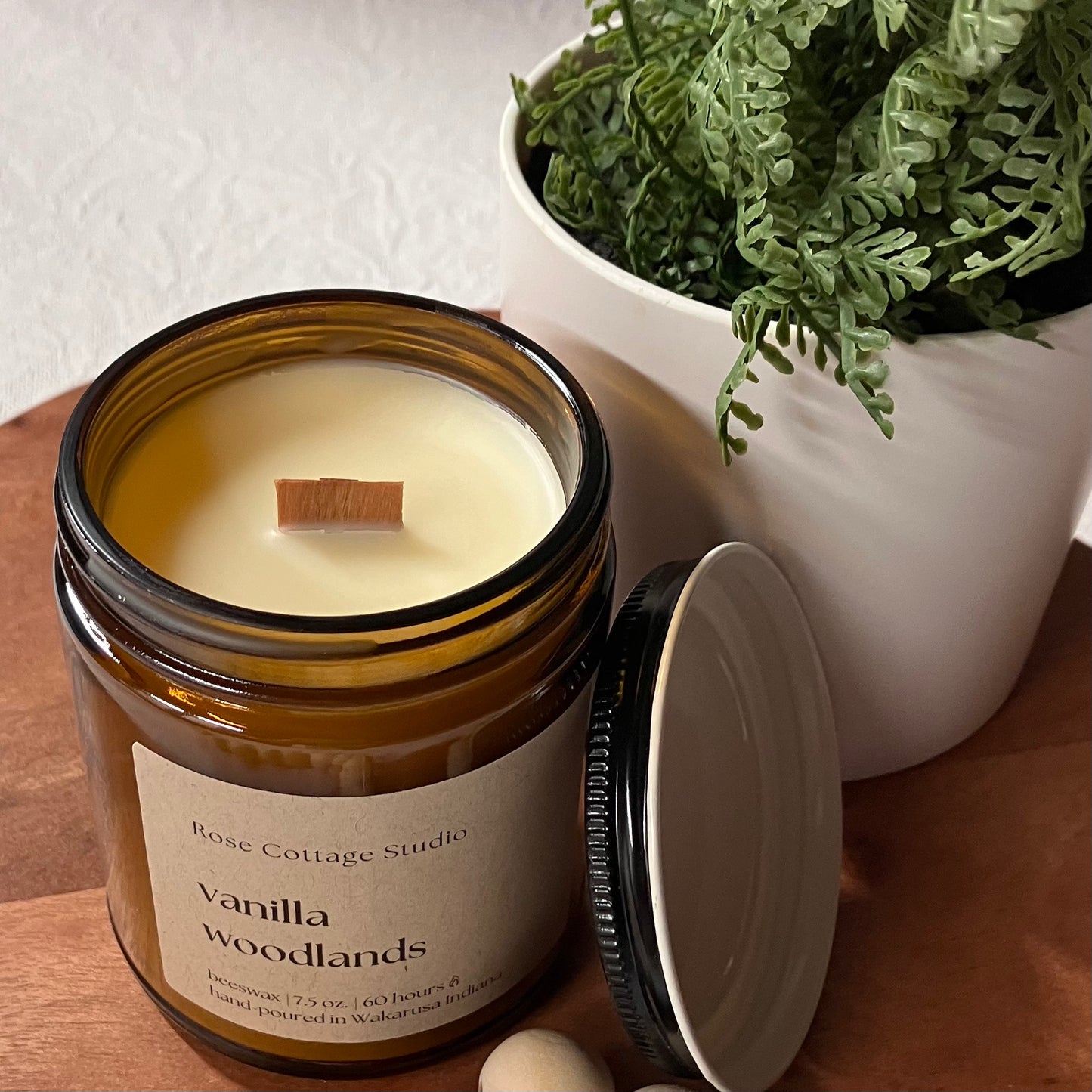 Vanilla Woodlands Beeswax Candle