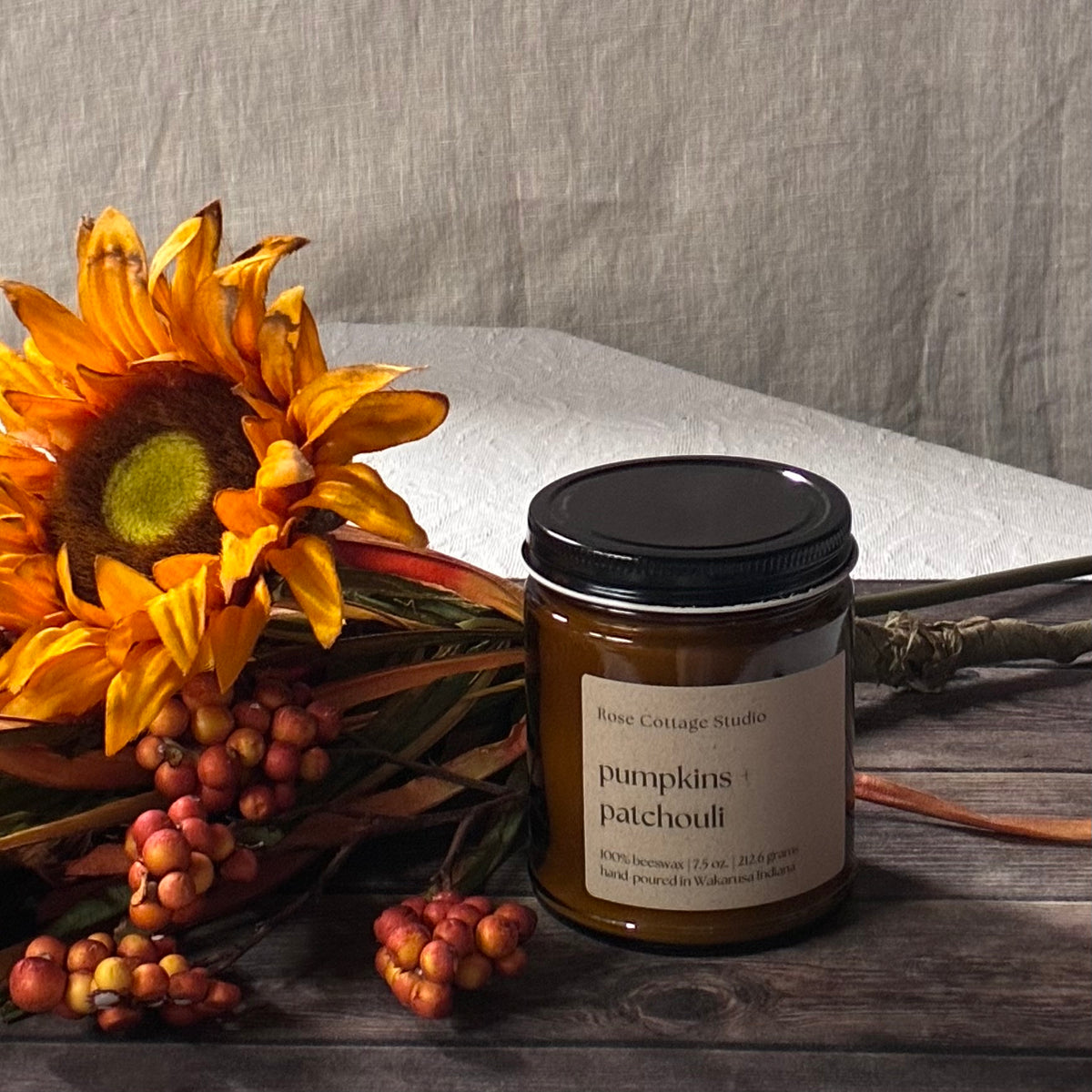 Pumpkin + Patchouli Scented Candle