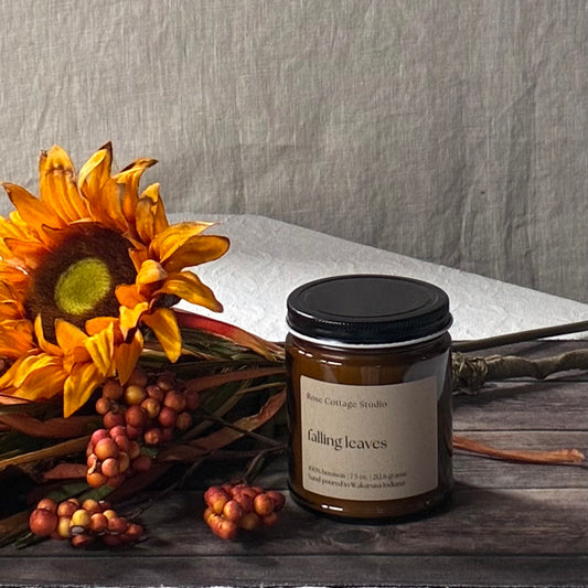 Falling Leaves Scented Beeswax Candle