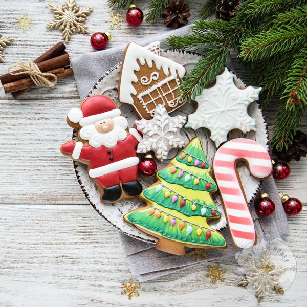 Cookies + Pine Garland Beeswax Candle