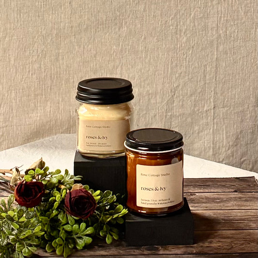 Roses & Ivy Beeswax Candles