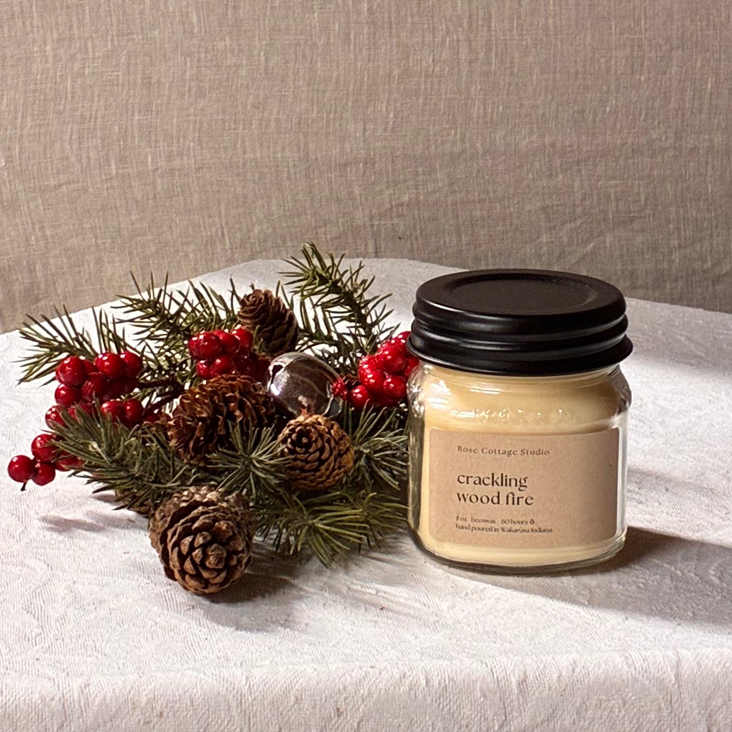 Crackling Wood Fire Scented Beeswax Candles