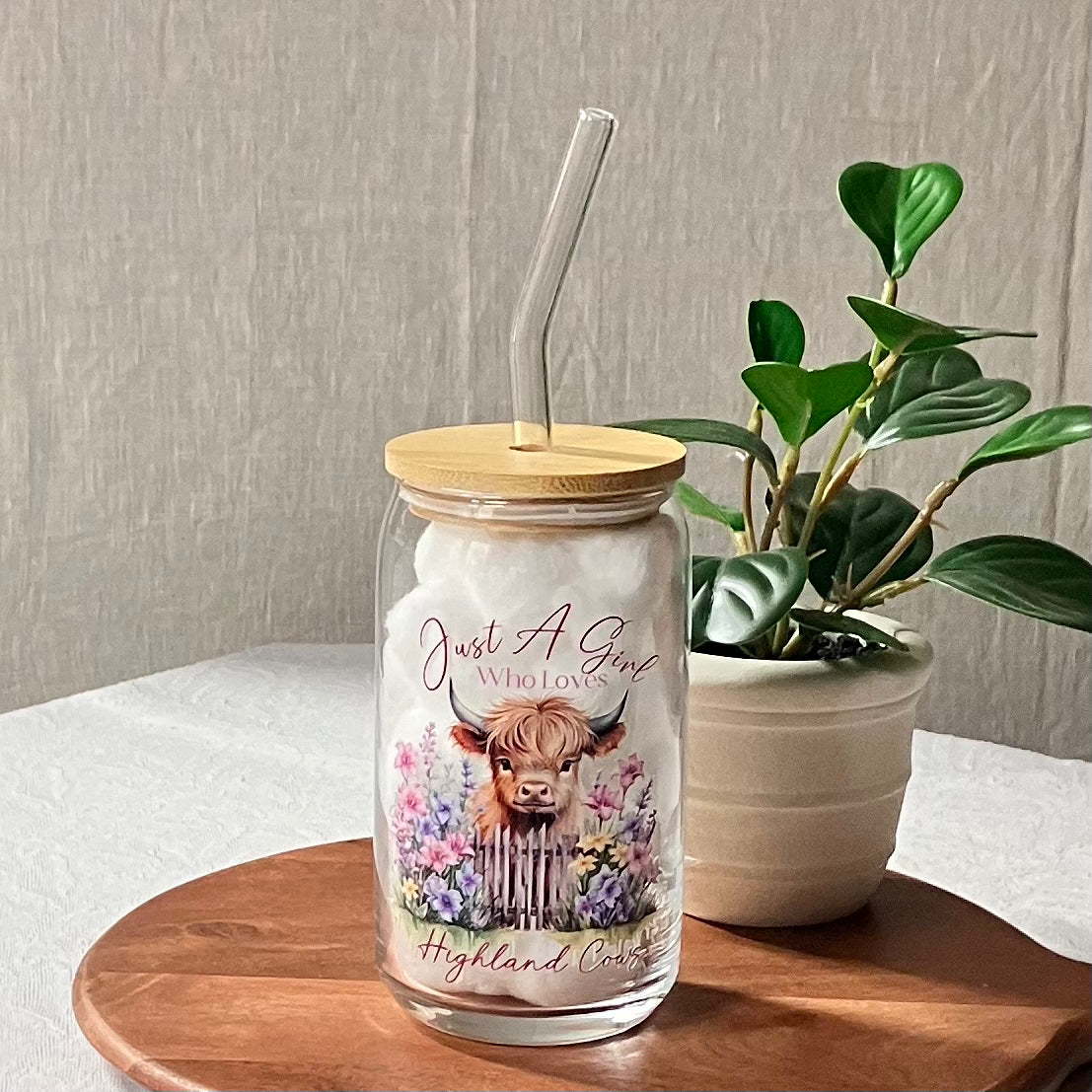 Cute Highland Cows Glass Tumblers