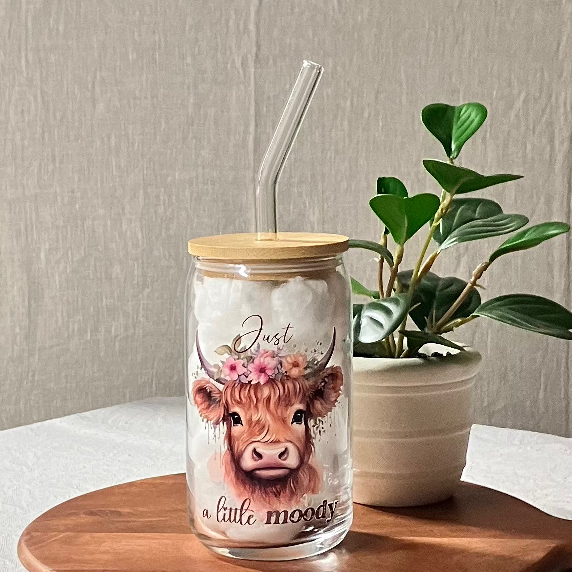 Cute Highland Cows Glass Tumblers