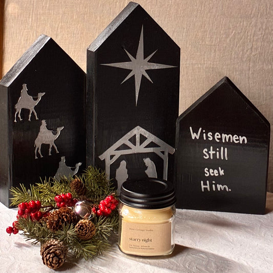 Starry Night Scented Beeswax Candle