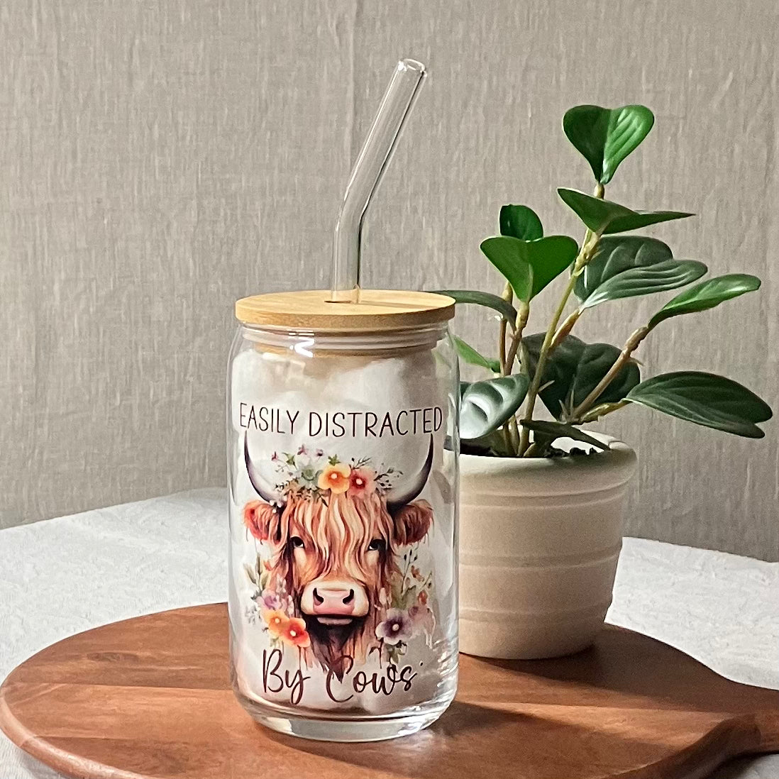 Cute Highland Cows Glass Tumblers