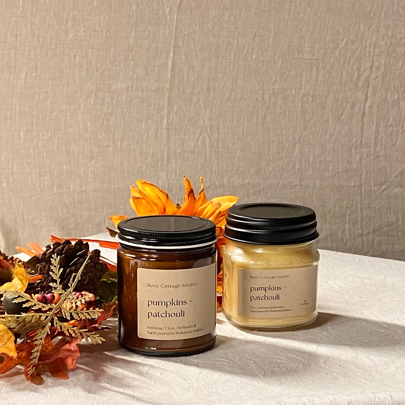 Pumpkin + Patchouli Scented Candle